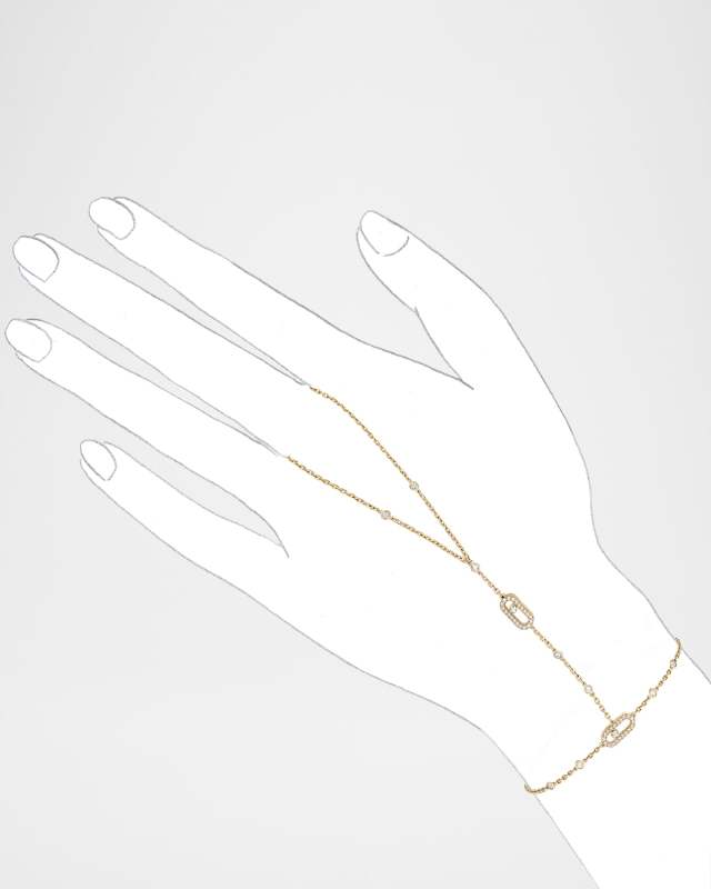Move Uno 18K Yellow Gold Diamond Hand Bracelet